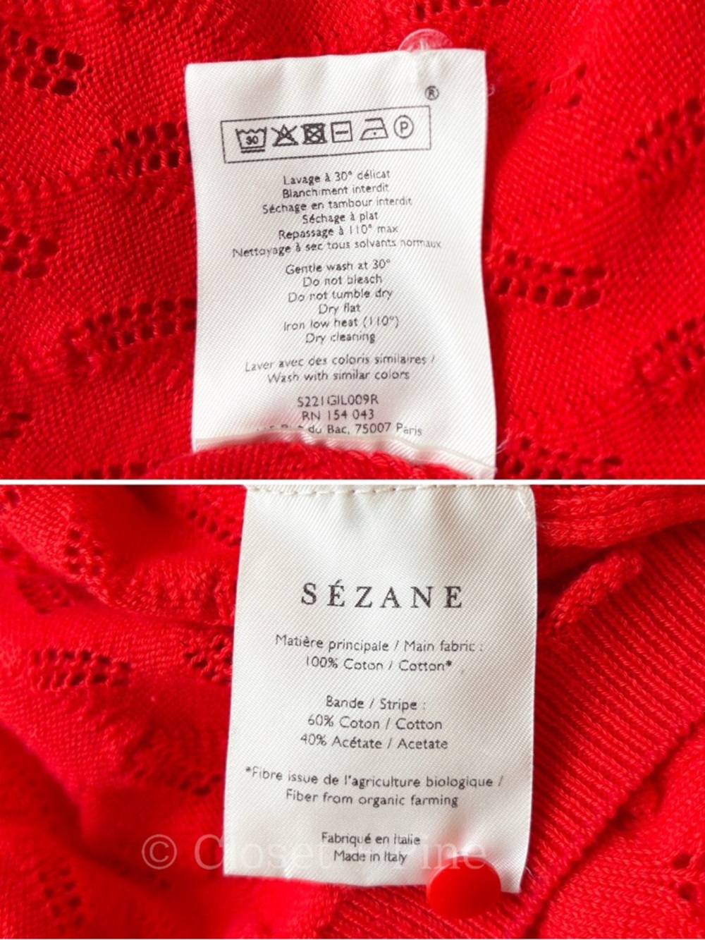 Sezane Philippe Jumper Cardigan Sweater Size Small Coral Red - Picture 11 of 15